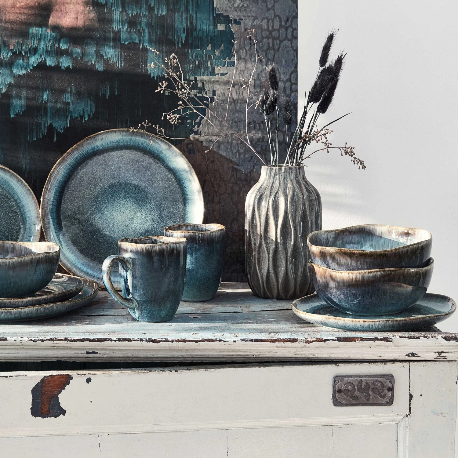 Geschirr-Set 16-tlg. HILDA in Dunkelblau Geschirr-Set 16-tlg. HILDA In Dunkelblau -Einrichtungsserien Geschäft butlers geschirr set 16 tlg hilda in dunkelblau 19