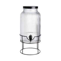 Getränkespender Mit Ständer 2 Tlg. FOUNTAIN In Transparent-Schwarz -Einrichtungsserien Geschäft butlers getrankespender mit stander 2 tlg fountain in transparent schwarz 2