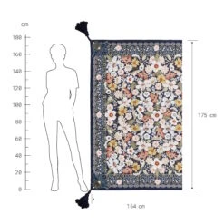 Picknickdecke L 175 X B 154cm BETWEEN FLOWERS In Dunkelblau -Einrichtungsserien Geschäft butlers picknickdecke l 175 x b 154cm between flowers in dunkelblau 3