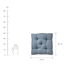 Sitzkissen L 40 X B 40cm SOLID In Blau -Einrichtungsserien Geschäft butlers sitzkissen l 40 x b 40cm solid in blau 3