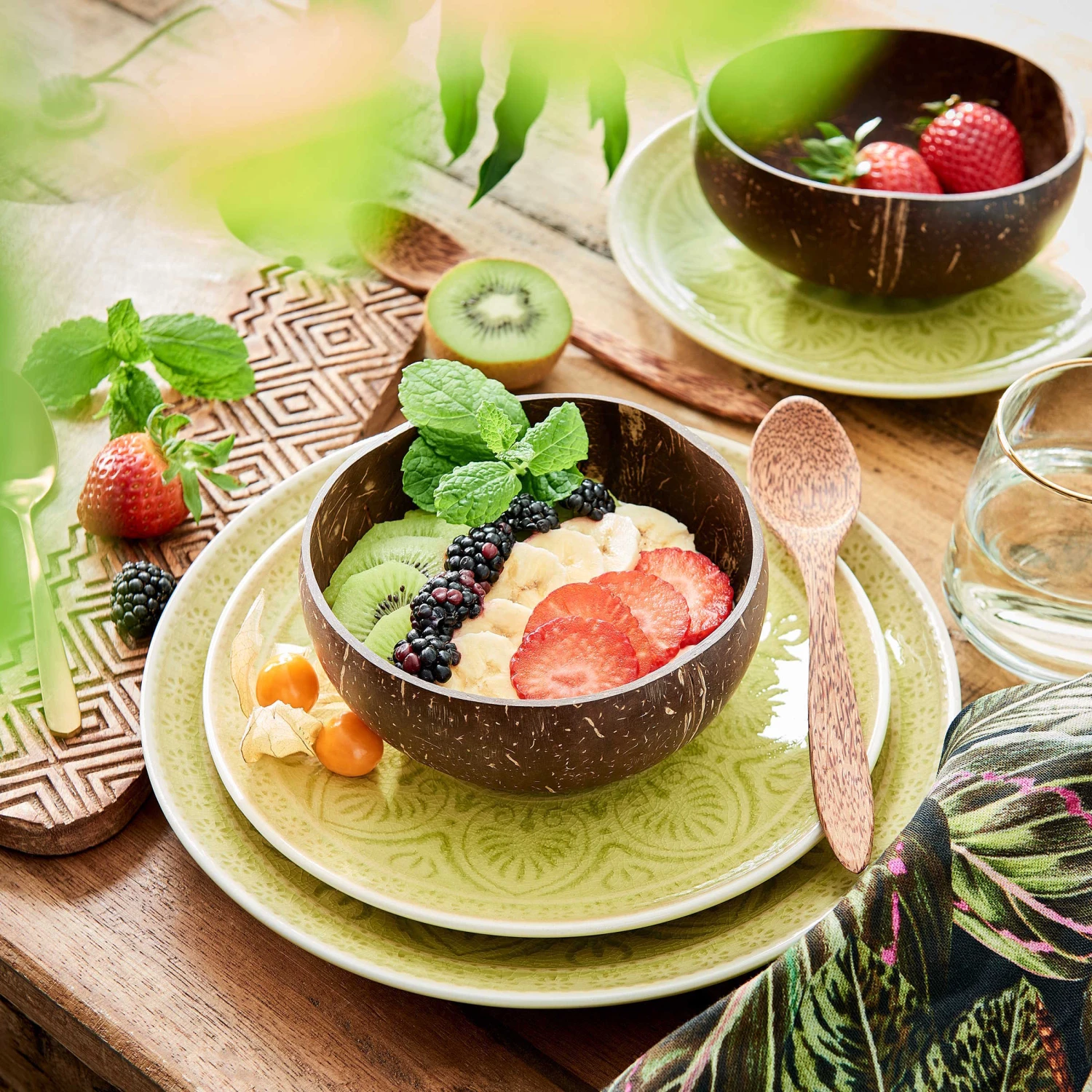 Teller Ø25cm SUMATRA in Hellgrün Teller Ø25cm SUMATRA In Hellgrün -Einrichtungsserien Geschäft butlers teller o25cm sumatra in hellgrun 1