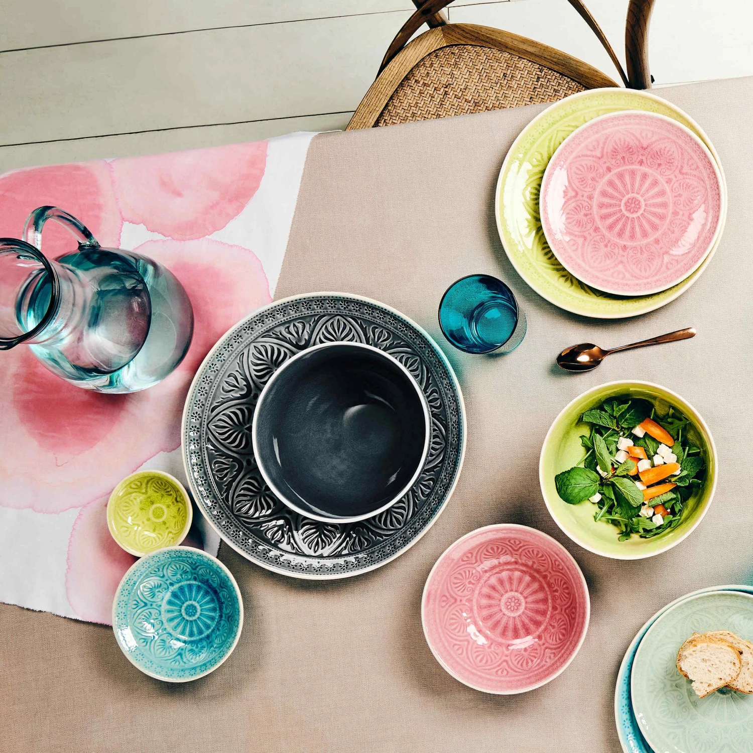 Teller Ø25cm SUMATRA in Hellgrün Teller Ø25cm SUMATRA In Hellgrün -Einrichtungsserien Geschäft butlers teller o25cm sumatra in hellgrun 4