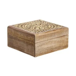 Truhe Mit Schnitzerei L 17 X B 17cm TREASURE In Hellbraun-Gold -Einrichtungsserien Geschäft butlers truhe mit schnitzerei l 17 x b 17cm treasure in hellbraun gold 3