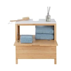 Waschbeckenunterschrank Mit Schublade WHITE SANDS In Natur-Weiß -Einrichtungsserien Geschäft butlers waschbeckenunterschrank mit schublade white sands in natur weiss 2