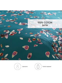 Cacharel Satin-Bettwäsche-Set "Aurore" In Petrol -Einrichtungsserien Geschäft cacharel satin bettwasche set aurore in petrol 5