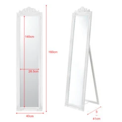 Standspiegel Arezzo In Weiß (H)160cm (B)5cm (L)40cm -Einrichtungsserien Geschäft en casa standspiegel arezzo in weiss h 160cm b 5cm l 40cm 4