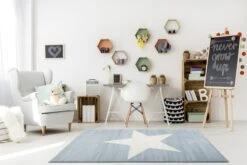 Kinderteppich SHOOTINGSTAR In Blau/weiss -Einrichtungsserien Geschäft happy rugs kinderteppich shootingstar in blau weiss 4
