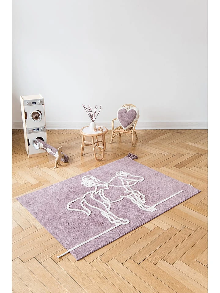 Teppich "Mädchen auf Pferd" in Rosa - (L)170 x (B)120 cm Teppich "Mädchen Auf Pferd" In Rosa - (L)170 X (B)120 Cm -Einrichtungsserien Geschäft minividuals teppich madchen auf pferd in rosa l 170 x b 120 cm 1