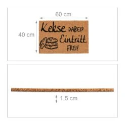 Fußmatte Kekse Dabei? Eintritt Frei! In Natur/Schwarz - 40 X 60 Cm -Einrichtungsserien Geschäft relaxdays fussmatte kekse dabei eintritt frei in natur schwarz 40 x 60 cm 3