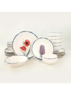 24tlg. Kombiservice In Creme/ Bunt -Einrichtungsserien Geschäft violeta home 24tlg kombiservice in creme bunt 2